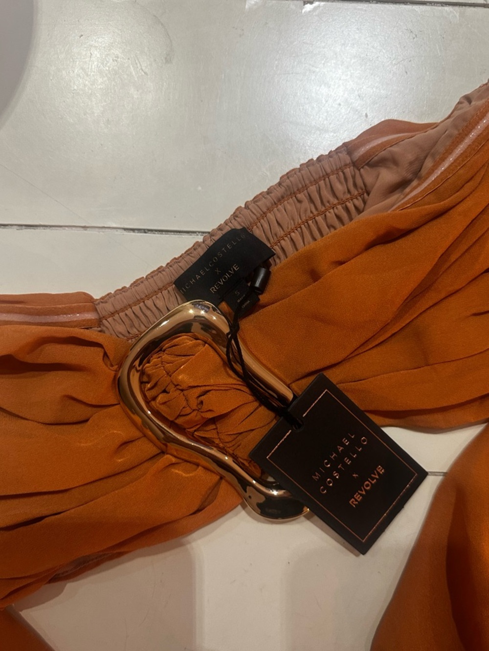 NWT MICHAEL COSTELLO | × REVOLVE Blair Crop Top in burnt orange - Picture 4 of 4